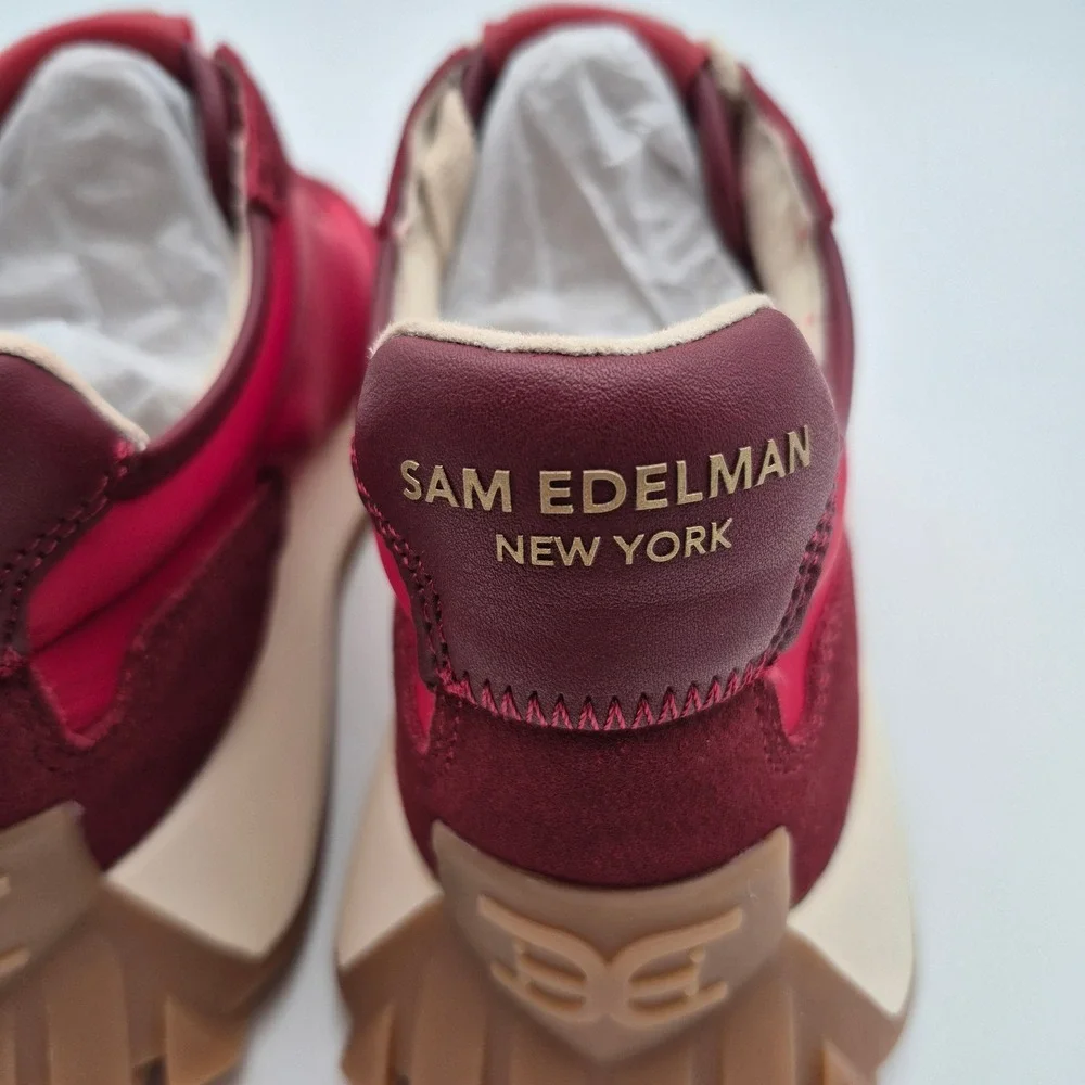 Sam Edelman Langley 3 Red Suede Sneakers Women's Size 7 Shoes